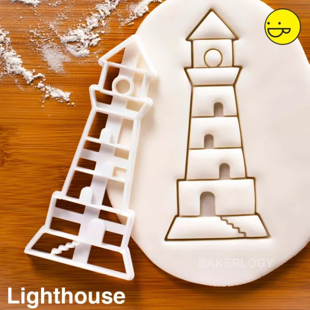 Lighthouse cookie cutter |bon voyage nautical baby shower wedding favors biscuit