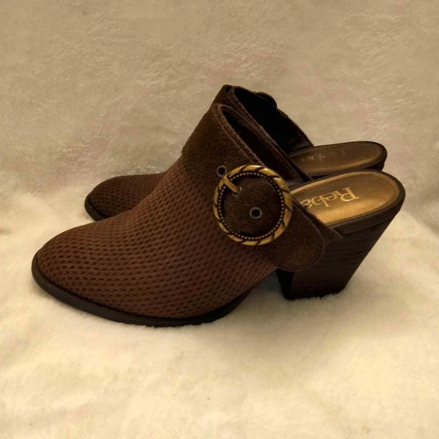 Reba leather open back heel /boots  women size 6