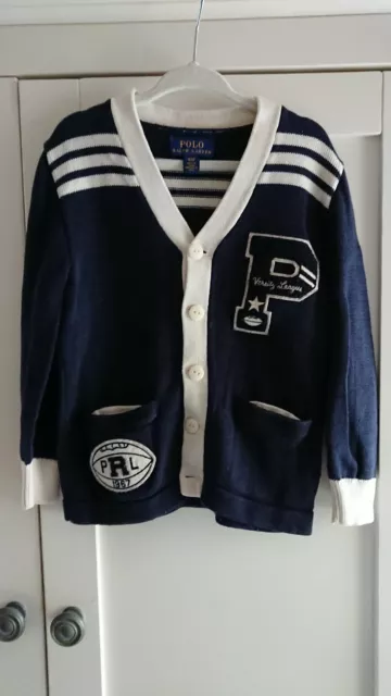 Polo Ralph Lauren Varsity Collage Cardigan 4 Years VGC.