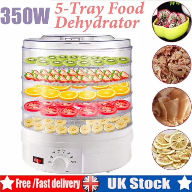 Portable Electric Food Dehydrator 5 Tray Fruit Meat Beef Dryer Preserver Machine