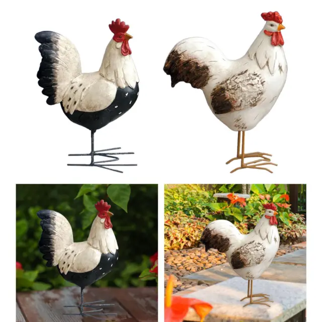 Miniature Outdoor Statue Farm Animal Collectible Chicken Animal Yard Art Lawn