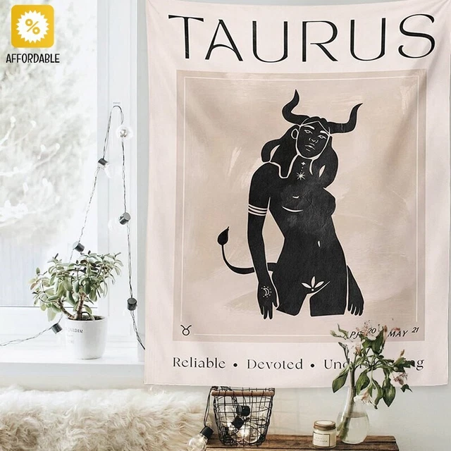 Astrology Tapestry Women Wall Hanging 12 Constellation Sun Moon Bedroom Zodiac
