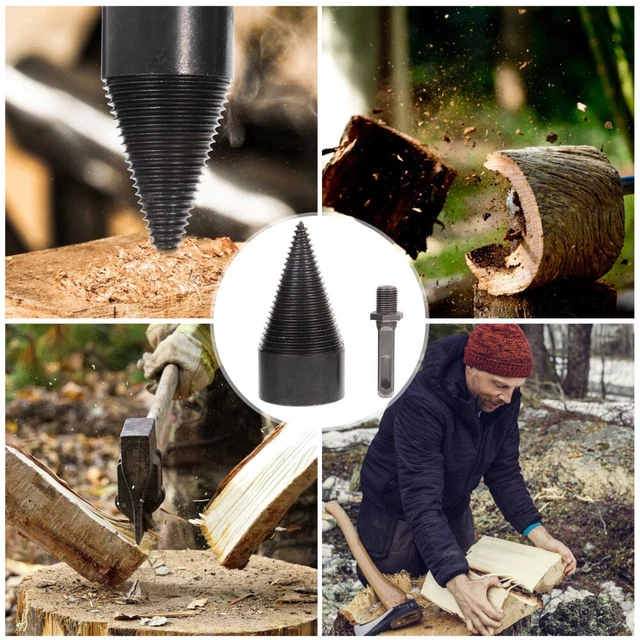 Fendeurs de bches,42mm Foret de Fendeuse de Bois,Fendeur de Bois Conique pour Perceuse à Bois