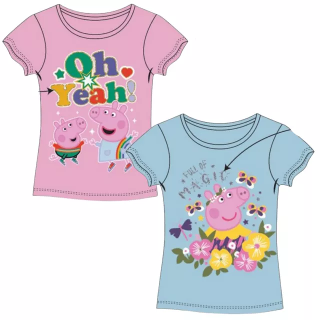 Peppa Pig T-Shirt für Mädchen Peppa Wutz Shirt aus Baumwolle Größen 98-140 cm