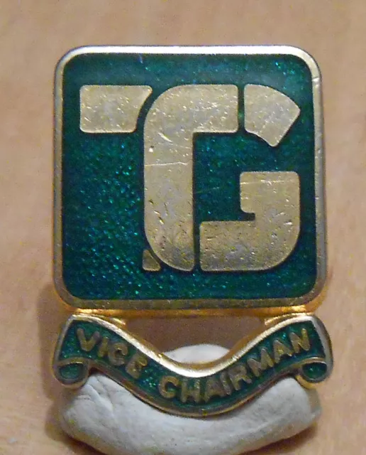 TG Towns Women's Guild green Vice Chairman enamel badge. Thomas Fattorini.