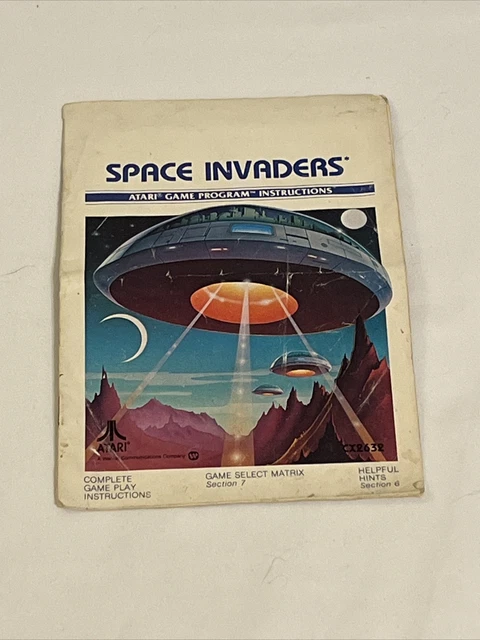 Atari 2600 Space Invaders Game Manual Only