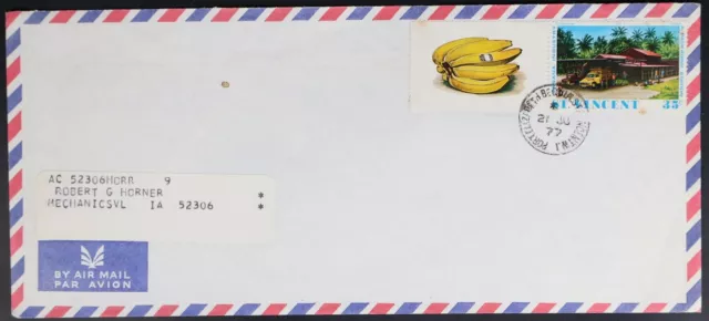 MayfairStamps St. Vincent 1977 to Mechanicsville IA Air Mail Cover aaj_07969