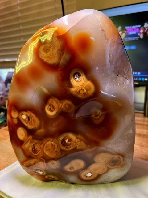 Carnelian Crystal Gemstone Jumbo Ex Large Polished Rock Geode Spacemen 557 3