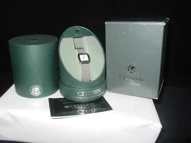 Citizen Eco Drive Ladies Wristwatch Silver Tone New in Box EW8510-57A