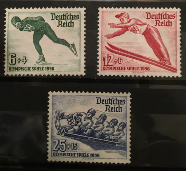 Germany 3rd Reich 1936  Mi 600 - 602 Sc B79 - 81  Winter Olympics  MNH