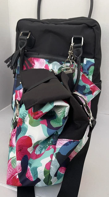 SAMANTHA BROWN To-Go Convertible Backpack & Insulated Lunch Tote Orchid Camo Set 6