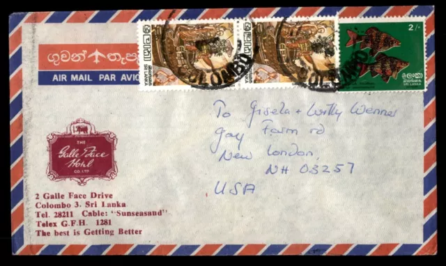 Mayfairstamps Sri Lanka Galle Face to New London NH Cover aaj_32871