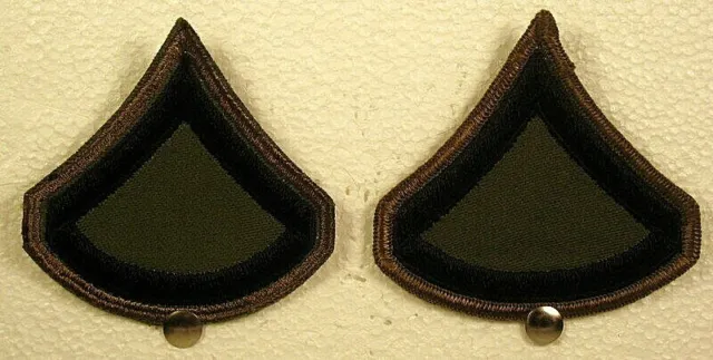 US Army Private First Class Large Rank Insignia Patch Pair Olive Drab Fatigues 1