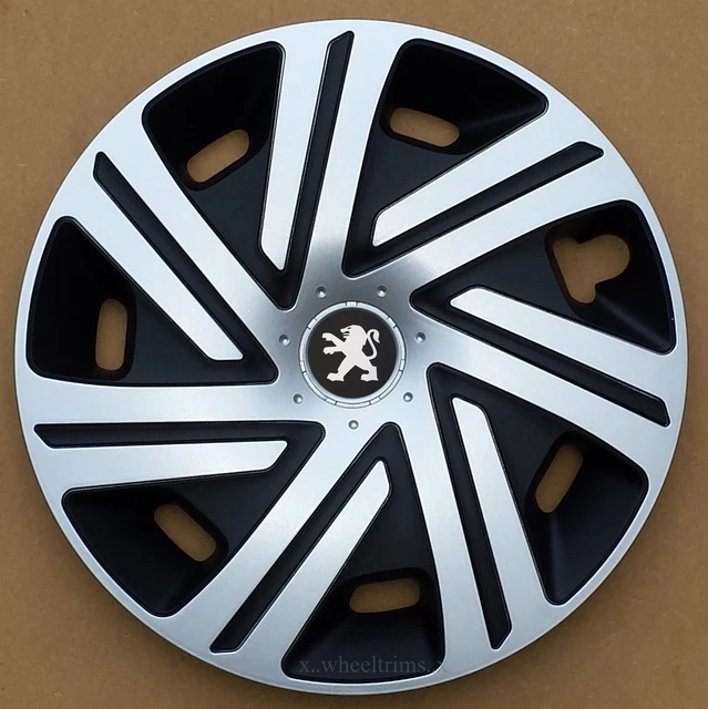 New Set of 4    15" wheel trims to fit Peugeot 207  Silver/Black