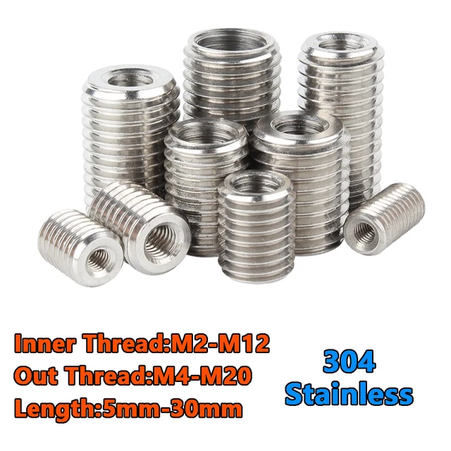 THREAD INSERTS MALE Female Reducing Nuts 304 Stainless Steel M2M12
