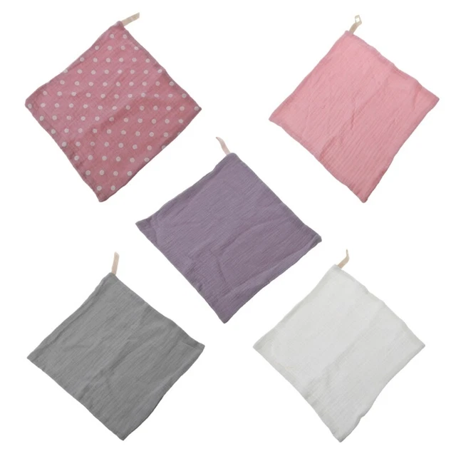 Baby Washcloths 5 Pack Natural Muslin Cotton Face Towels 9x9inches