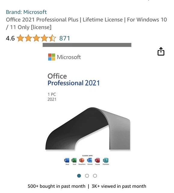 MICROSOFT OFFICE 2021 Professional Plus £35.00 - PicClick UK