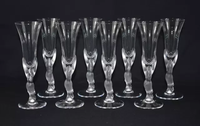 8 Igor Carl Faberge Kissing Dove Bird 7" Crystal Cordial Glasses French Sherry 8 Igor Carl Faberge Kissing Dove Bird 7" Crystal Cordial Glasses French Sherry