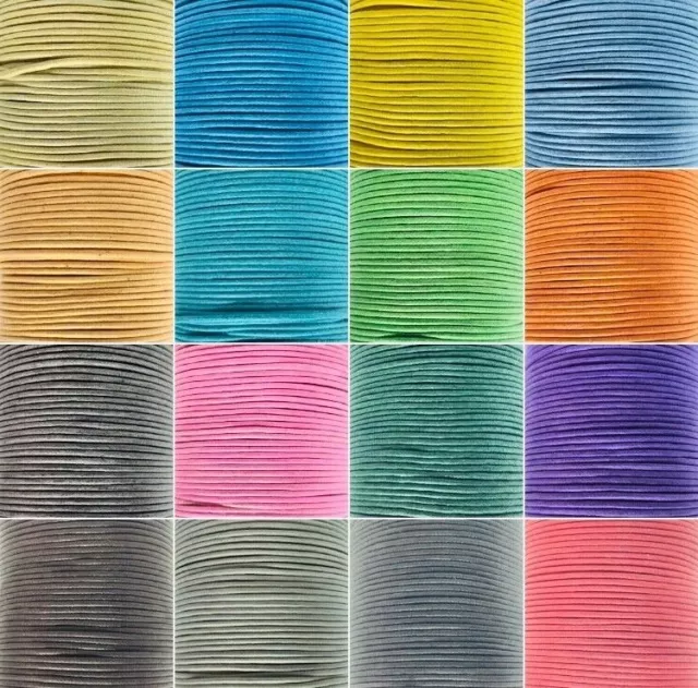 Waxed Cotton Cord Thong Thread 1mm Jewellery Craft String 15 Colours