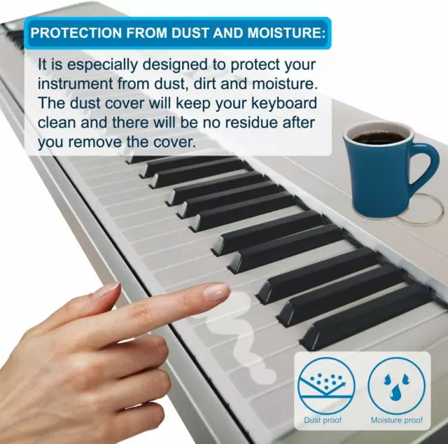 Elastic Dust Cover w/Bag for Yamaha 76-88-Key Electronic Keyboard Digital Piano 3