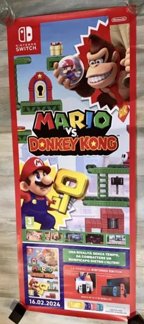 Mario Vs Donkey Kong Nintendo Interrupteur Promo Official Store Poster 130X53