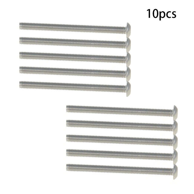10Pcs M4 Socket Cap Screws Full Thread Long 40/50mm Stainless Steel Silver-gray