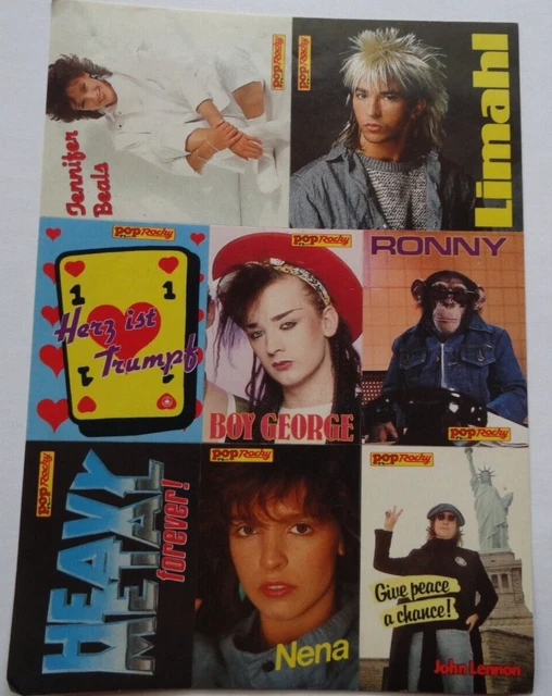 HEFT-BEILAGE POP ROCKY Stickers Limahl Boy George John Lennon Nena ...