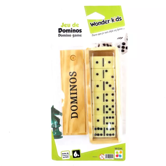 WDK PARTNER - A1300360 - Jeux de société - Jeu de dominos - Plumier bois 3