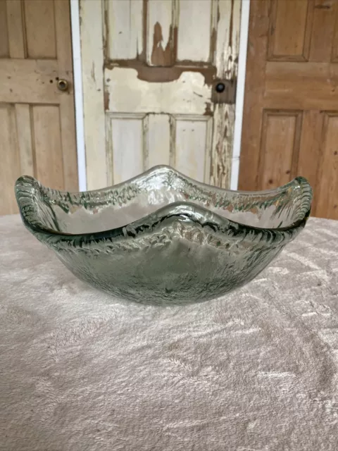 Shiraleah Recycled Glass Free Form Sea Grass Green Textured Bowl Made in Spain