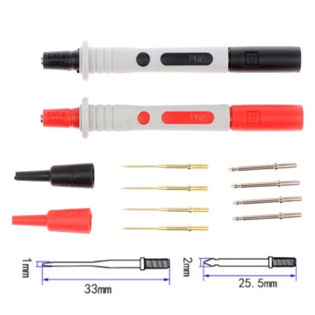 2 PCS Multimeter Probe Replaceable gilded Needle Multi-purpose Test pen