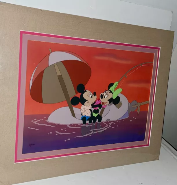 Disney Cel Mickey and Minnie Mouse Runaway Brain Rare Cell Art 2