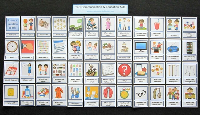 QUESTION CARDS AUTISM ADHD Dementia PECS SEN Visual Communication Aids ...
