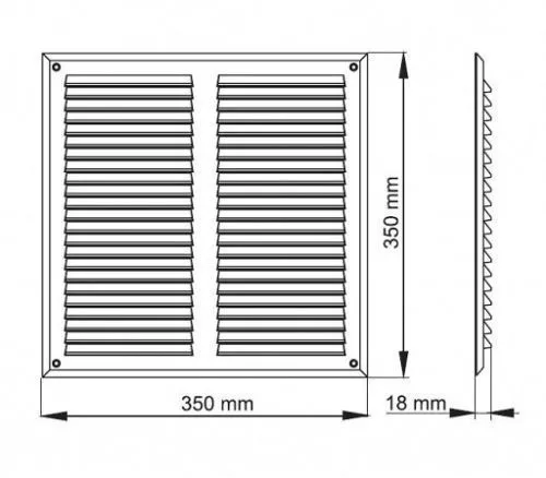 Grille d'évacuation d'air marron 350 mm x 350 mm avec couvercle de ventilation écran mouchant 14" x 14" 2