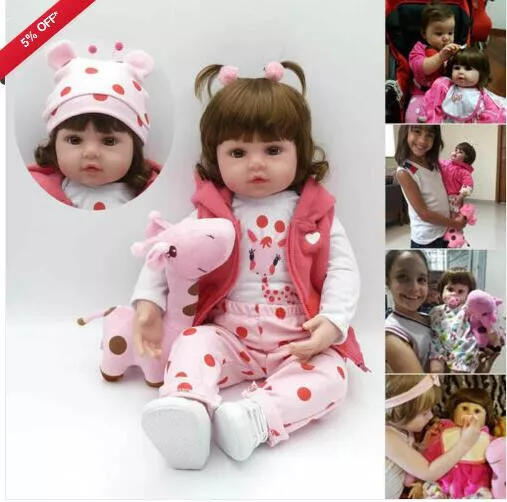 24" Reborn Dolls Baby Lifelike Soft Silicone Vinyl Handmade Newborn Doll Gift UK