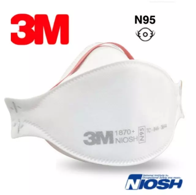 10/Pk 3M™ Aura 1870+ N95 Particulate Respirator Disposable Protective Mask NIOSH