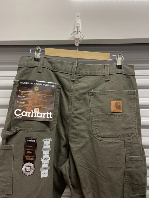 Mens New W Tags Vintage Carhartt Washed Duck Work Dungaree Cargo Pants 36x32 Mens New W Tags Vintage Carhartt Washed Duck Work Dungaree Cargo Pants 36x32