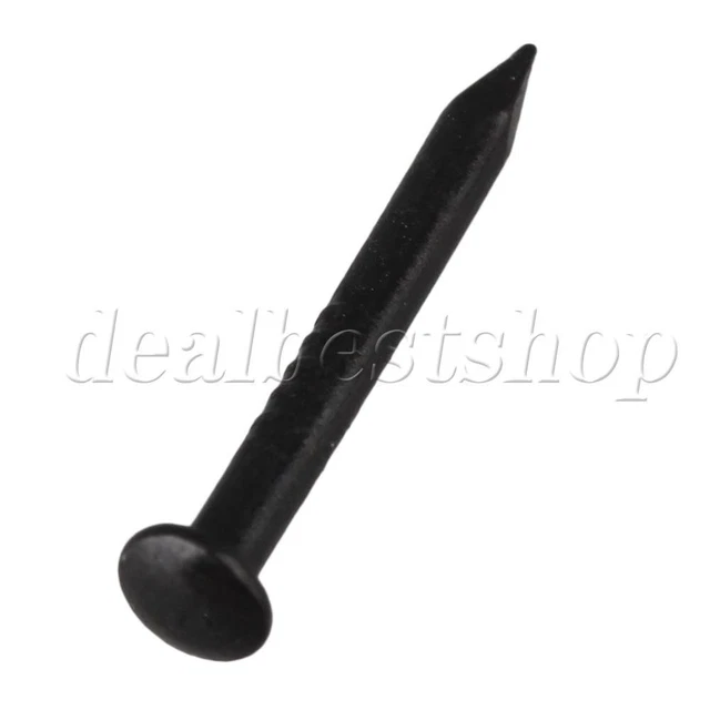 50 Pieces Black 15mm Length Archaize Pure Screw Nail with Round Head 3