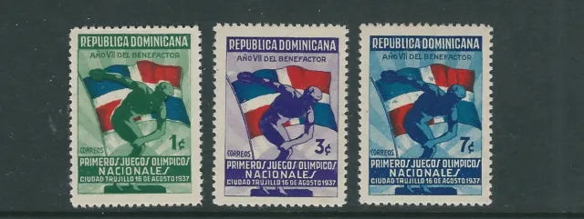 DOMINICAN REPUBLIC 1937 1st NATIONAL OLYMPIC GAMES (Sc 326-328) VF MH