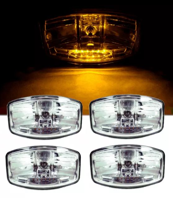 4x Hohe Intensität Kombo Halogenbirne + Orange LED Lampe Position Licht 24V