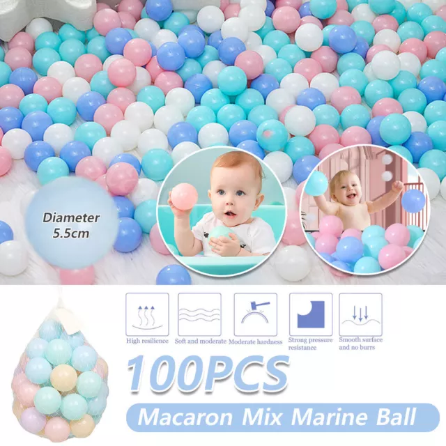 1000x Ball Pit Balls Play Kids Plastic Baby Ocean Soft Toy Colourful Playpen Fun 2