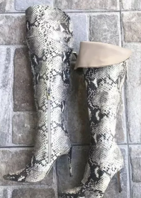 NEW GUESS Naddy Over the Knee Snakeskin Boots Size 6 Blogger Celeb Style SOLDOUT