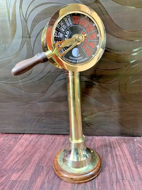 Polished Brass Ships Engine Room Telegraph 20" Collectible HOME Decor