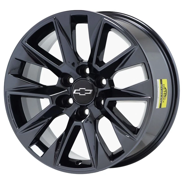 20& CHEVROLET SILVERADO 1500 PVD Black Chrome-C Wheel Rim Factory OEM ...