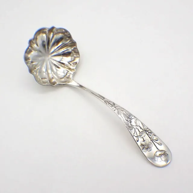 Poppy Flower Gravy Ladle Durgin Sterling Silver Mono Kate