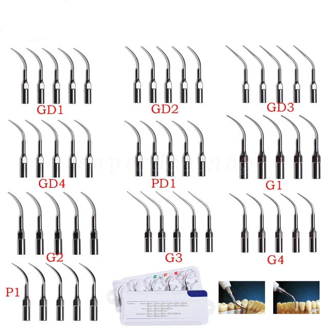 Dental Ultrasonic Scaler Tips G P E Type Scaling Endo - Foto 9