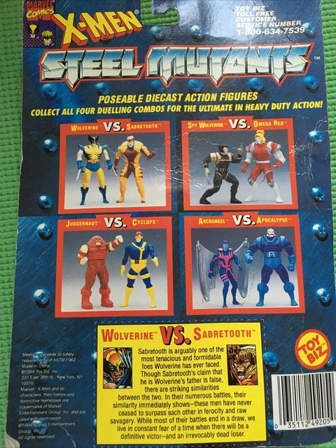 Marvel Comics X-Men Steel Mutants Action Figures Wolverine Vs Sabretooth 1994 3