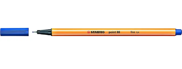 STABILO® Fineliner point 88®, mit Kappe, 0,4 mm, Schreibfarbe: dunkelblau (10 St