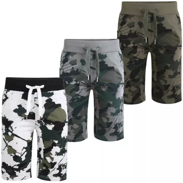 Kids Camo Summer Shorts Boys Jersey Bottoms Elasticated Waist Pants 3-14 Years