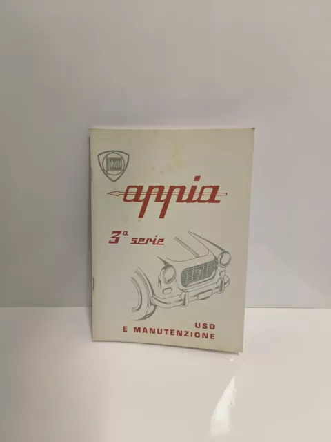 Lancia Appia III Series Use and Maintenance Booklet