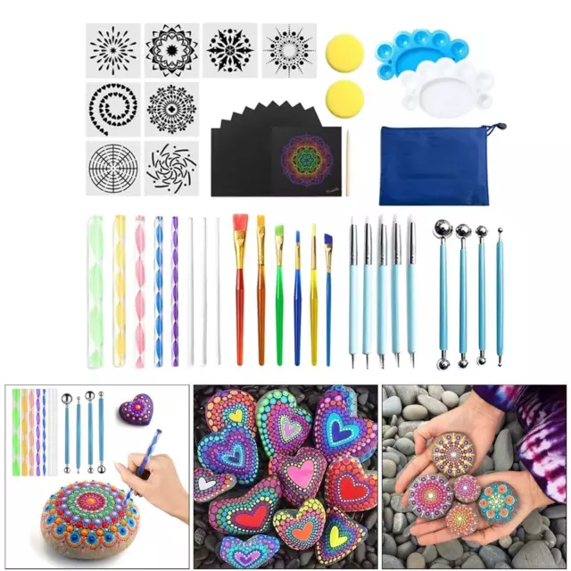 33PCS Mandala Dotting Tools for Rock Painting Kit Dot Art Rock Pen